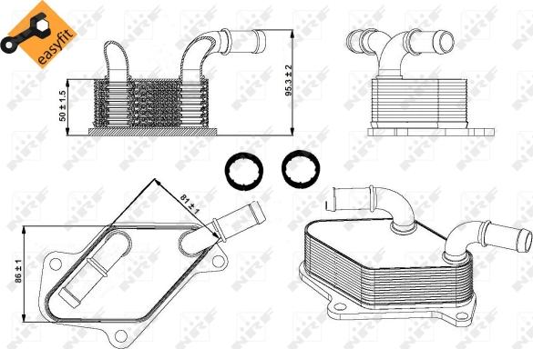 NRF 31346 - Oil Cooler, engine oil onlydrive.pro