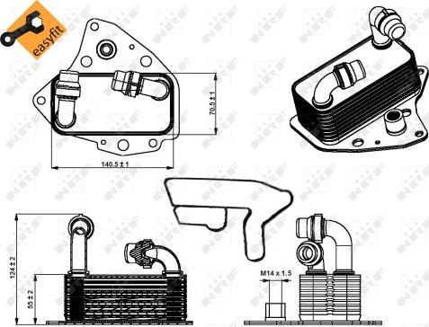 NRF 31343 - Oil Cooler, engine oil onlydrive.pro