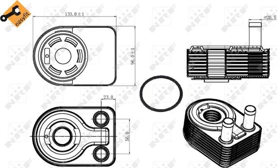 NRF 31312 - Oil Cooler, engine oil onlydrive.pro