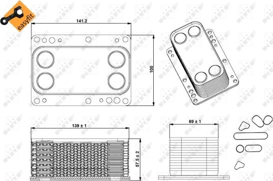 NRF 31339 - Moottoriöljyn jäähdytin onlydrive.pro