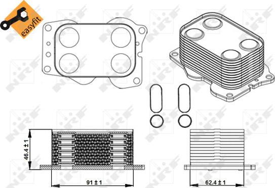 NRF 31338 - Eļļas radiators, Motoreļļa onlydrive.pro