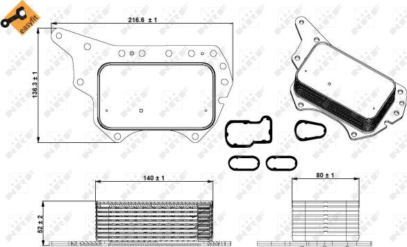 NRF 31337 - Oil Cooler, engine oil onlydrive.pro