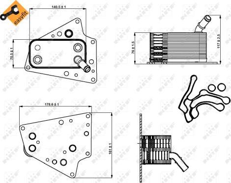 NRF 31258 - Oil Cooler, engine oil onlydrive.pro