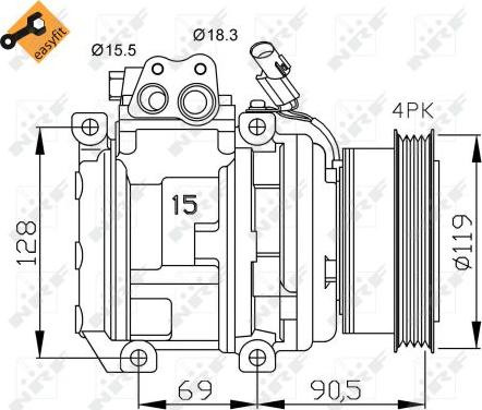 NRF 32438 - Kompressori, ilmastointilaite onlydrive.pro