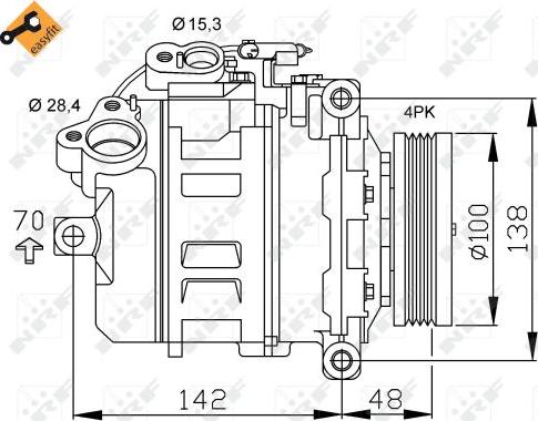 NRF 32433 - Kompressori, ilmastointilaite onlydrive.pro