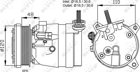 NRF  32678 - Kompressori, ilmastointilaite onlydrive.pro