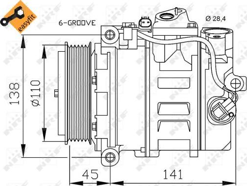 NRF 32214 - Kompressori, ilmastointilaite onlydrive.pro