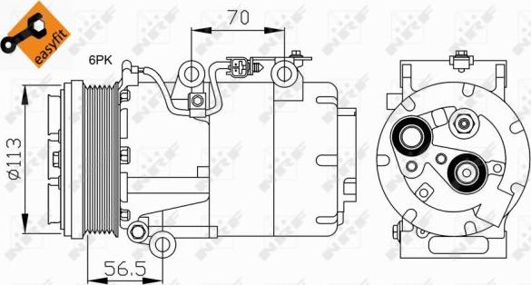 NRF 32722 - Kompresorius, oro kondicionierius onlydrive.pro