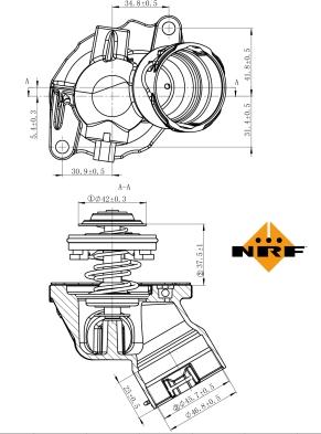 NRF 725032 - Termostatas, aušinimo skystis onlydrive.pro