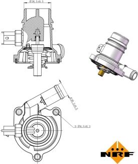 NRF 725025 - Coolant thermostat / housing onlydrive.pro