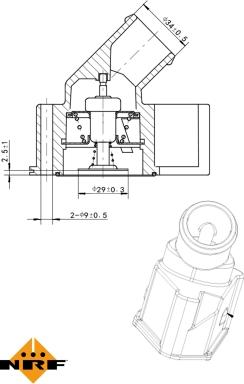 NRF 725122 - Coolant thermostat / housing onlydrive.pro