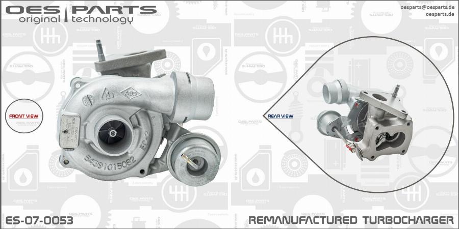 OES PARTS ES-07-0053 - Kompresorius, įkrovimo sistema onlydrive.pro