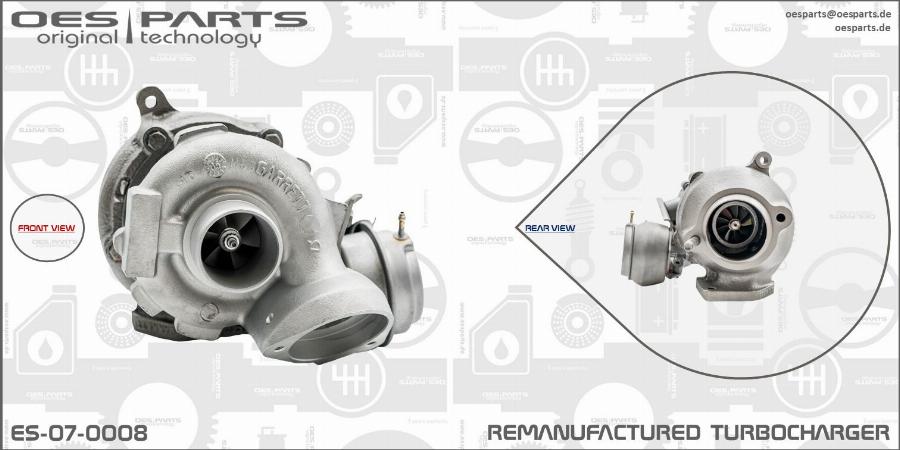 OES PARTS ES-07-0008 - Kompresorius, įkrovimo sistema onlydrive.pro