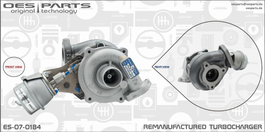 OES PARTS ES-07-0184 - Kompresorius, įkrovimo sistema onlydrive.pro