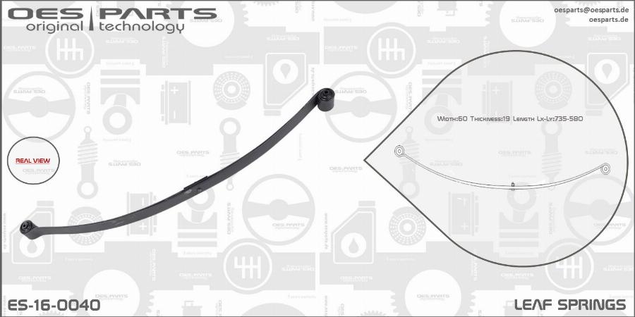 OES PARTS ES-16-0040 - Lakštinė lingė onlydrive.pro