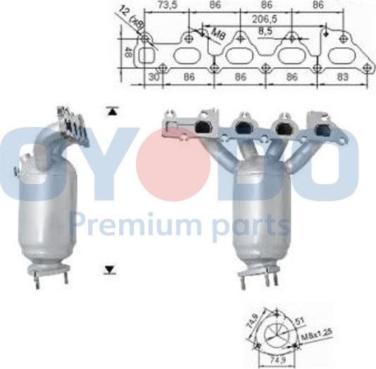 Oyodo 10N0023-OYO - Catalytic Converter onlydrive.pro