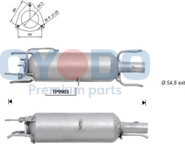 Oyodo 20N0020-OYO - Soot / Particulate Filter, exhaust system onlydrive.pro