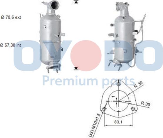 Oyodo 20N0154-OYO - Soot / Particulate Filter, exhaust system onlydrive.pro