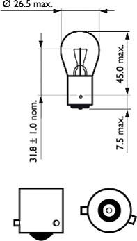 PHILIPS 12088CP - Лампа накаливания, фонарь сигнала тормоза / задний габаритный onlydrive.pro