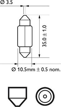 PHILIPS 12844B2 - Лампа накаливания, фонарь освещения номерного знака onlydrive.pro