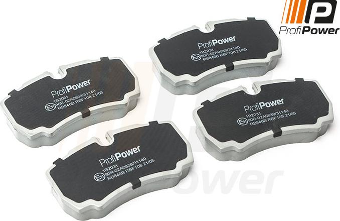 ProfiPower 1B2031 - Тормозные колодки, дисковые, комплект onlydrive.pro