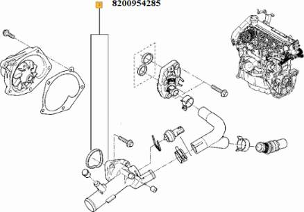 RENAULT 82 00 954 285 - Termostatas, aušinimo skystis onlydrive.pro