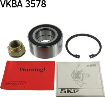 SKF VKBA 3578 - Bearing Kit, wheel hub onlydrive.pro