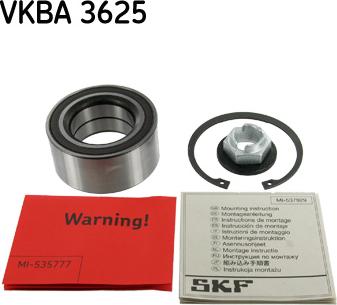 SKF VKBA 3625 - Bearing Kit, wheel hub onlydrive.pro