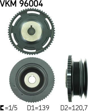 SKF VKM 96004 - Belt Pulley, crankshaft onlydrive.pro