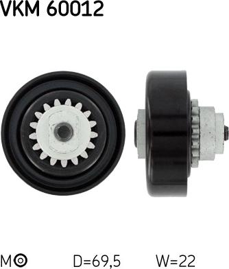 SKF VKM 60012 - Ролик, поликлиновый ремень onlydrive.pro