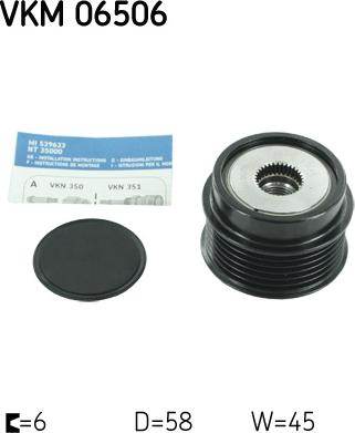 SKF VKM 06506 - Шкив генератора, муфта onlydrive.pro