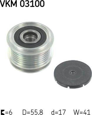 SKF VKM 03100 - Pulley, alternator, freewheel clutch onlydrive.pro