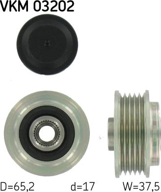 SKF VKM 03202 - Pulley, alternator, freewheel clutch onlydrive.pro