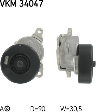 SKF VKM 34047 - Ролик, поликлиновый ремень onlydrive.pro