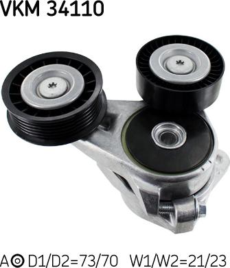 SKF VKM 34110 - Ролик, поликлиновый ремень onlydrive.pro