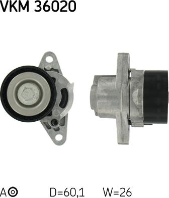 SKF VKM 36020 - Ролик, поликлиновый ремень onlydrive.pro