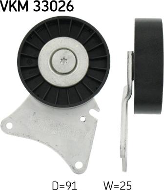 SKF VKM 33026 - Ролик, поликлиновый ремень onlydrive.pro