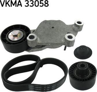 SKF VKMA 33058 - V formos rumbuotas diržas, komplektas onlydrive.pro