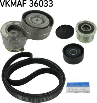 SKF VKMAF 36033 - V formos rumbuotas diržas, komplektas onlydrive.pro