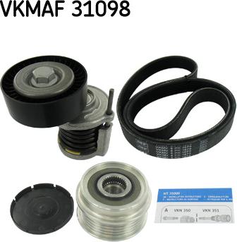 SKF VKMAF 31098 - V formos rumbuotas diržas, komplektas onlydrive.pro