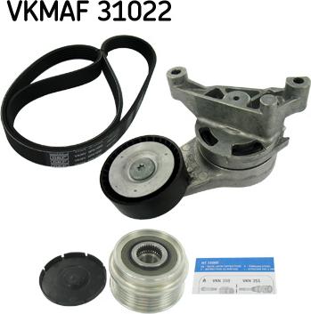 SKF VKMAF 31022 - V formos rumbuotas diržas, komplektas onlydrive.pro