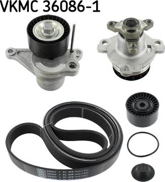 SKF VKMC 36086-1 - Water Pump + V-Ribbed Belt Set onlydrive.pro