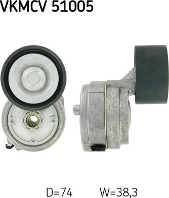 SKF VKMCV 51005 - Ролик, поликлиновый ремень onlydrive.pro