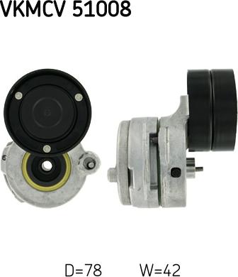 SKF VKMCV 51008 - Ролик, поликлиновый ремень onlydrive.pro