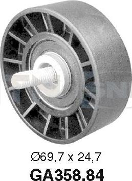 SNR GA358.84 - Pulley, v-ribbed belt onlydrive.pro