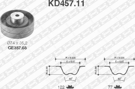 SNR KD457.11 - Комплект зубчатого ремня ГРМ onlydrive.pro