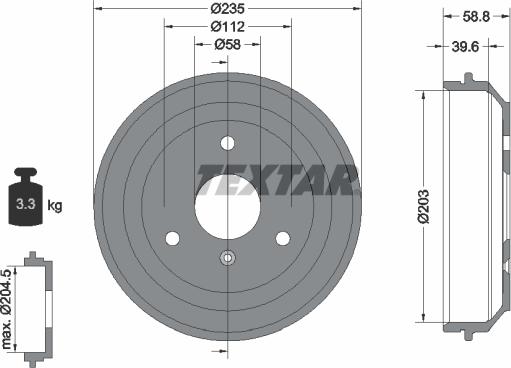 Textar 94035600 - Brake Drum onlydrive.pro