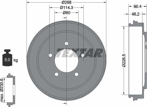 Textar 94036300 - Brake Drum onlydrive.pro