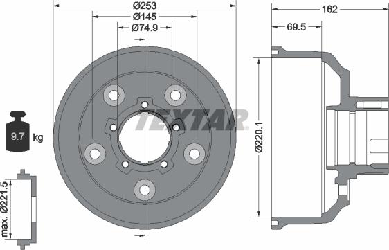 Textar 94037200 - Brake Drum onlydrive.pro