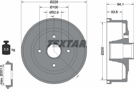 Textar 94024200 - Brake Drum onlydrive.pro